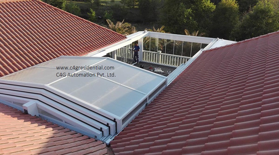 Motorised Automatic Retractable Roof Skylights Manufacturers India